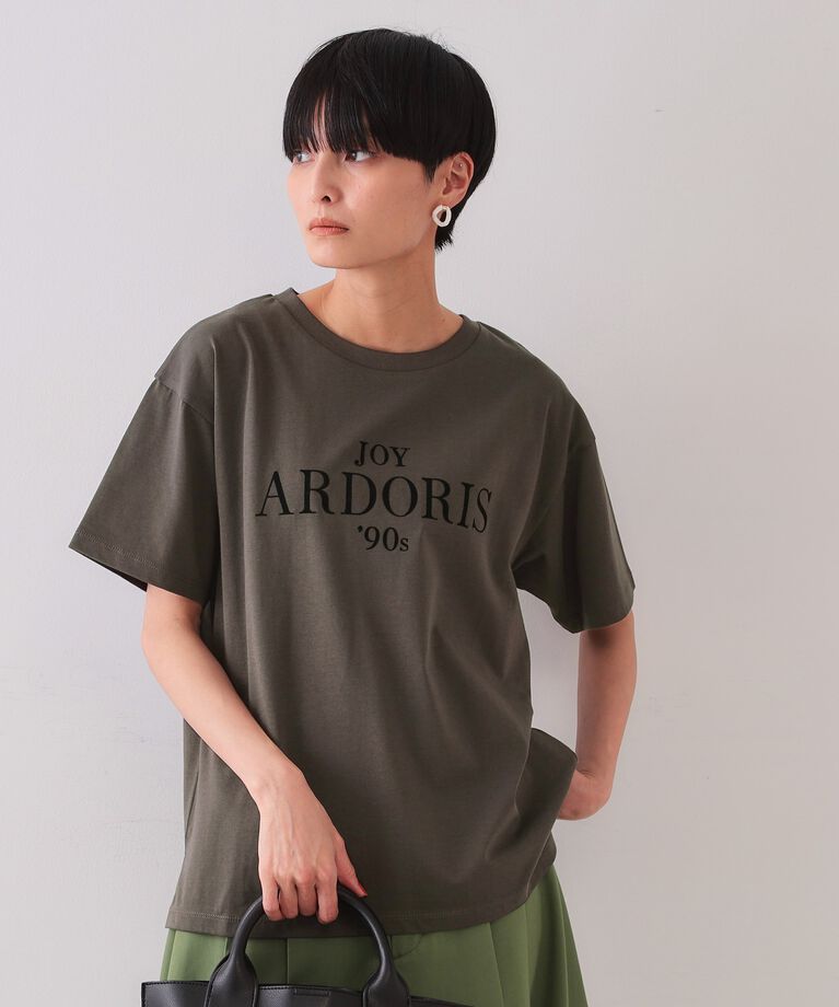 OPAQUE.CLIP「フロッキーロゴTシャツ【洗濯機洗い可】」|Tシャツ・カットソー|チャコールグレー(0