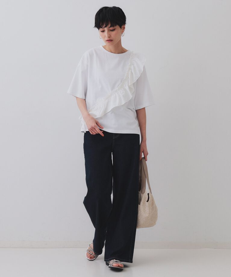 OPAQUE.CLIP「フリルドッキングカットソー【洗濯機洗い可】」|Tシャツ・カットソー|