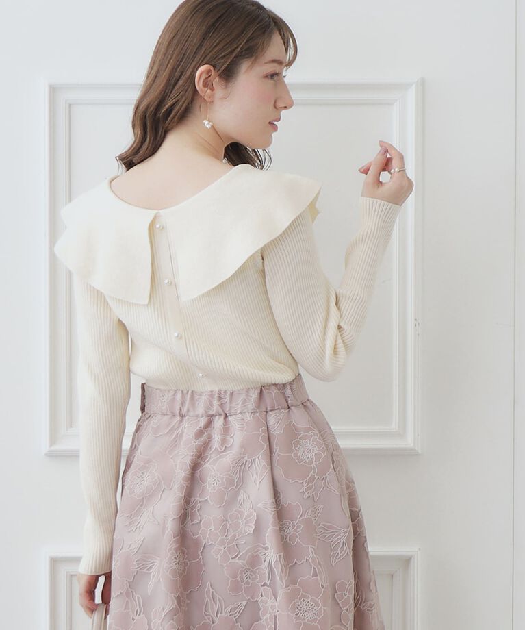 Couture broach「【2024春新作】【前後2WAY】ビッグカラーニット」|ニット・セーター|