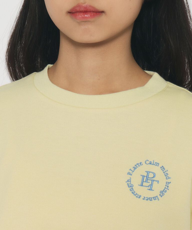 PINK-latte「袖リボンギャザー ロングTシャツ」|Tシャツ・カットソー|