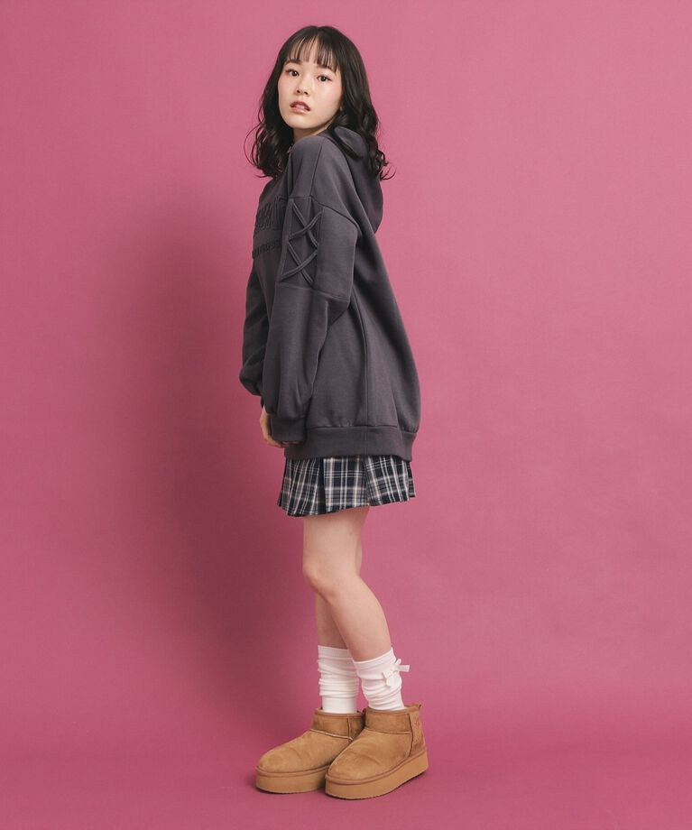 PINK-latte「【定番】袖レースアップ フード付きプルオーバー」|その他|