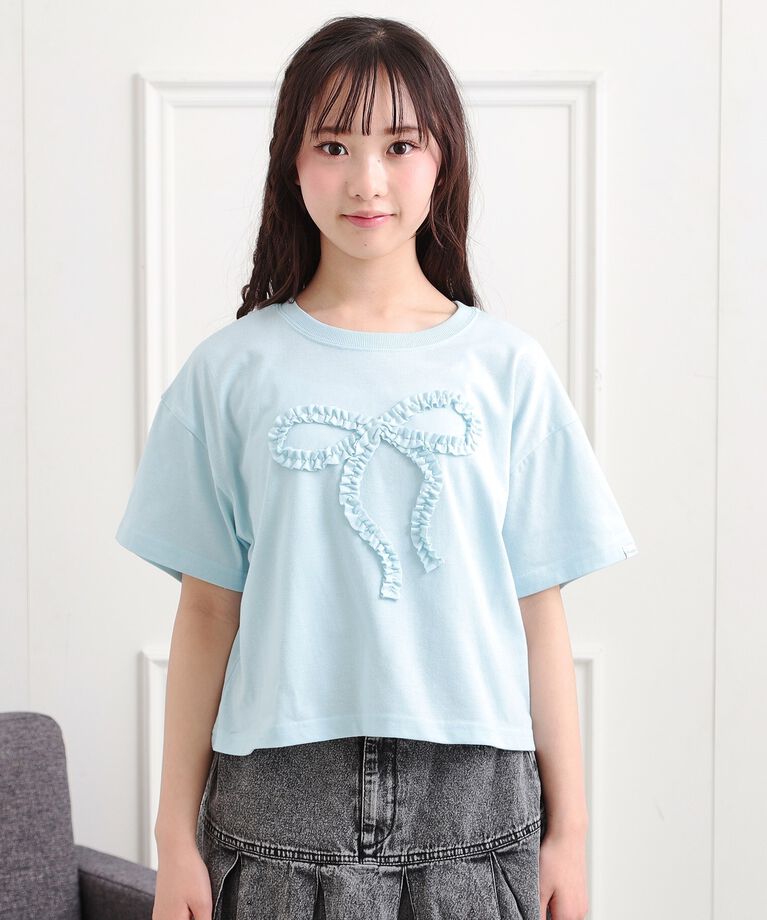PINK-latte「フリルリボンTシャツ」|Tシャツ・カットソー|