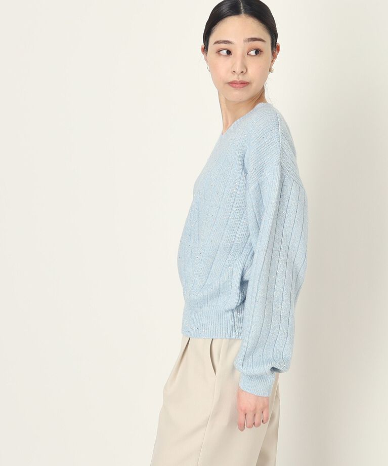 THE SHOP TK「キラキラスパンコールリブニット【手洗い可】」|ニット・セーター|