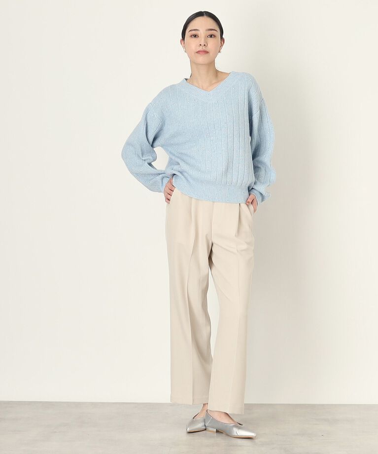 THE SHOP TK「キラキラスパンコールリブニット【手洗い可】」|ニット・セーター|