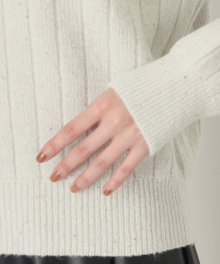 THE SHOP TK「キラキラスパンコールリブニット【手洗い可】」|ニット・セーター|