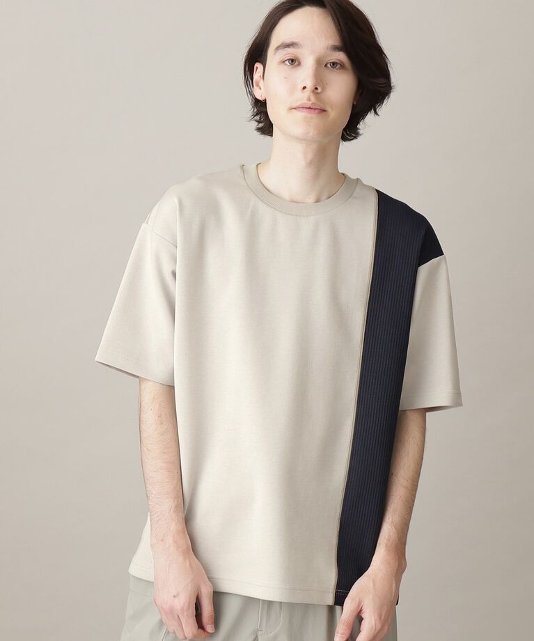 THE SHOP TK「フェザーダンボール切替えTシャツ」|Tシャツ・カットソー|ライトグレー(511