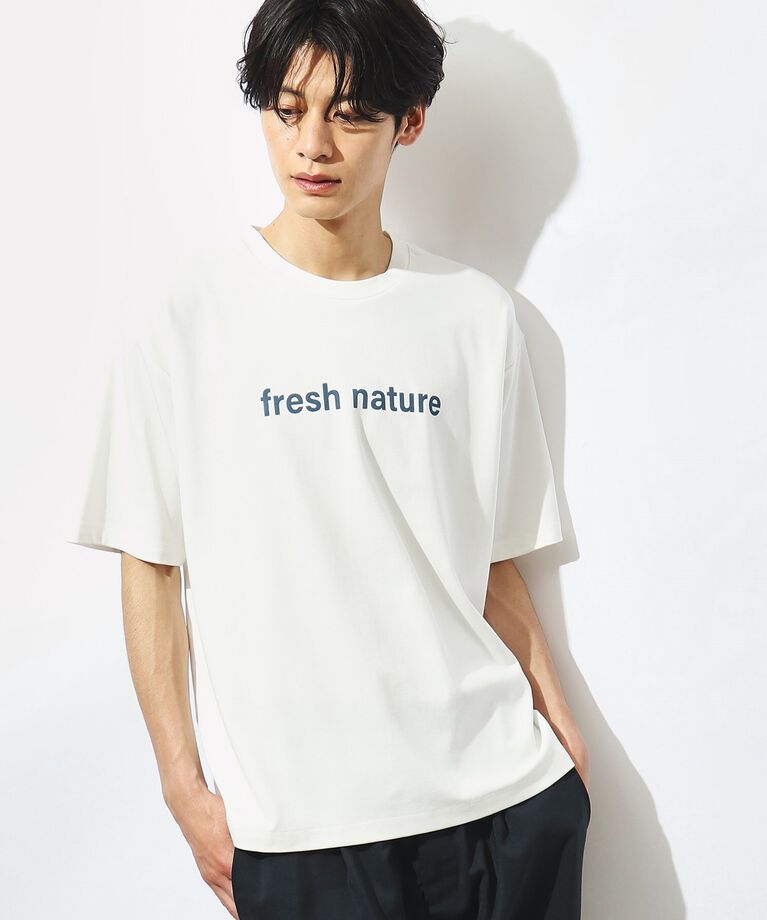 THE SHOP TK「【接触冷感】FRESH NATURE ポンチフォトTシャツ」|Tシャツ・カットソー|オフホワイト(003