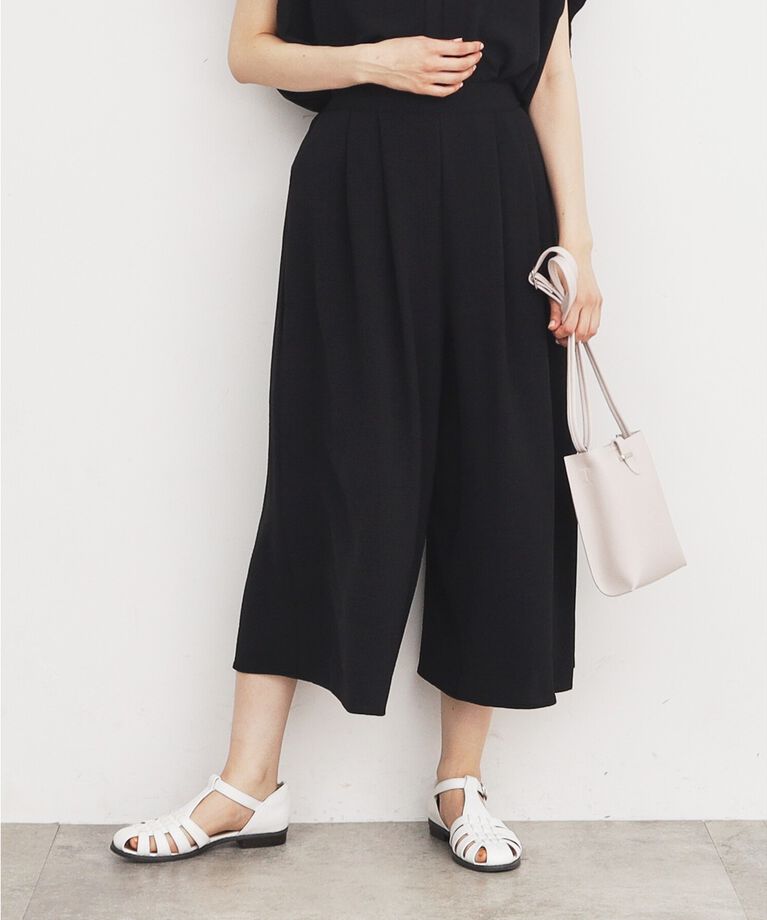 THE SHOP TK「【涼しい！/シワになりにくい/吸水速乾/洗える】フレアスカートパンツ」|その他|ブラック(019)