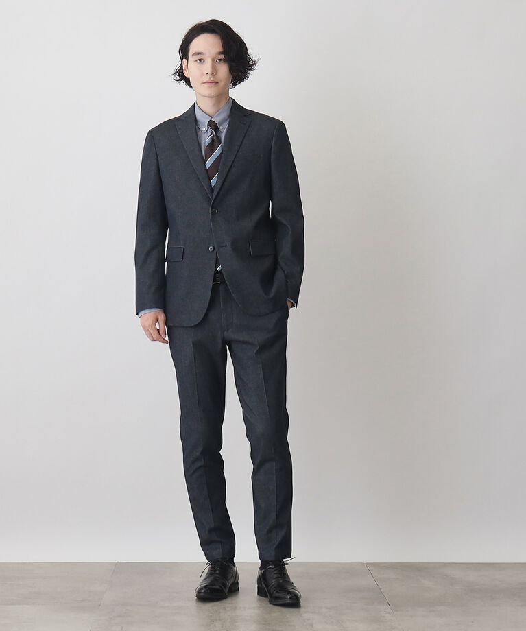 THE SHOP TK「エバーデニムジャケット【セットアップ可/ビジネス対応/色落ちしにくい/ストレッチ素材】」|テーラードジャケット|