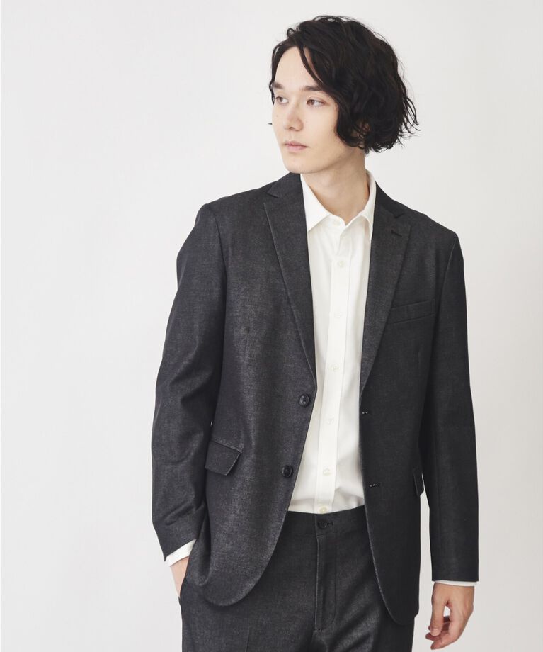 THE SHOP TK「エバーデニムジャケット【セットアップ可/ビジネス対応/色落ちしにくい/ストレッチ素材】」|テーラードジャケット|
