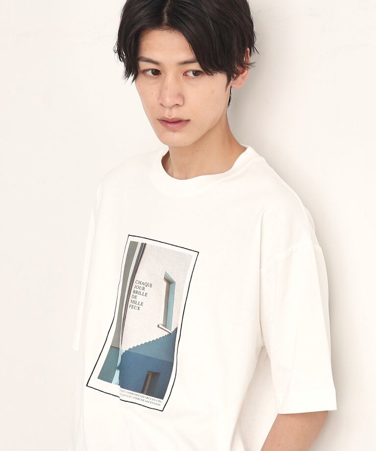 THE SHOP TK「オーガニックコットンFrenchフォトTシャツ」|Tシャツ・カットソー|オフホワイト(003