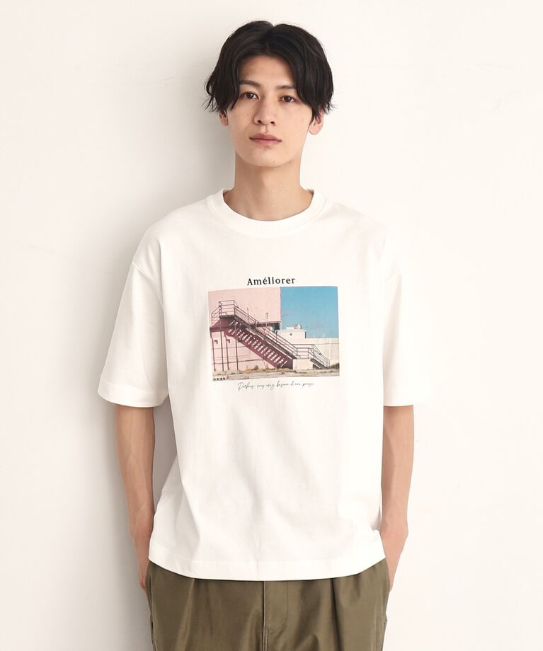 THE SHOP TK「オーガニックコットンFrenchフォトTシャツ」|Tシャツ・カットソー|オフホワイト(103