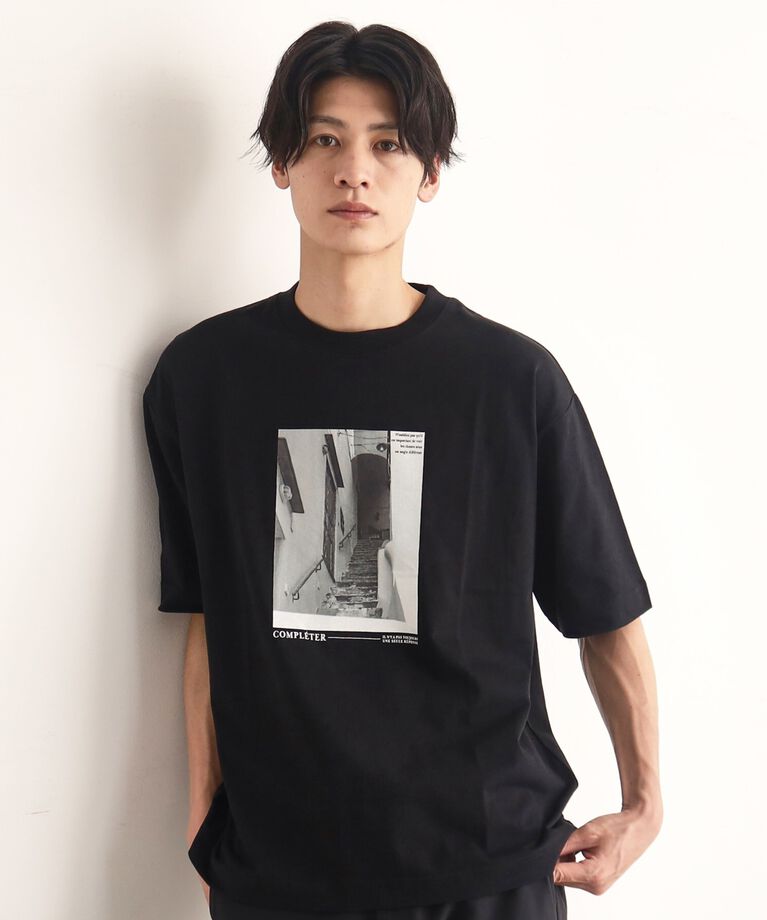 THE SHOP TK「オーガニックコットンFrenchフォトTシャツ」|Tシャツ・カットソー|ブラック(419)