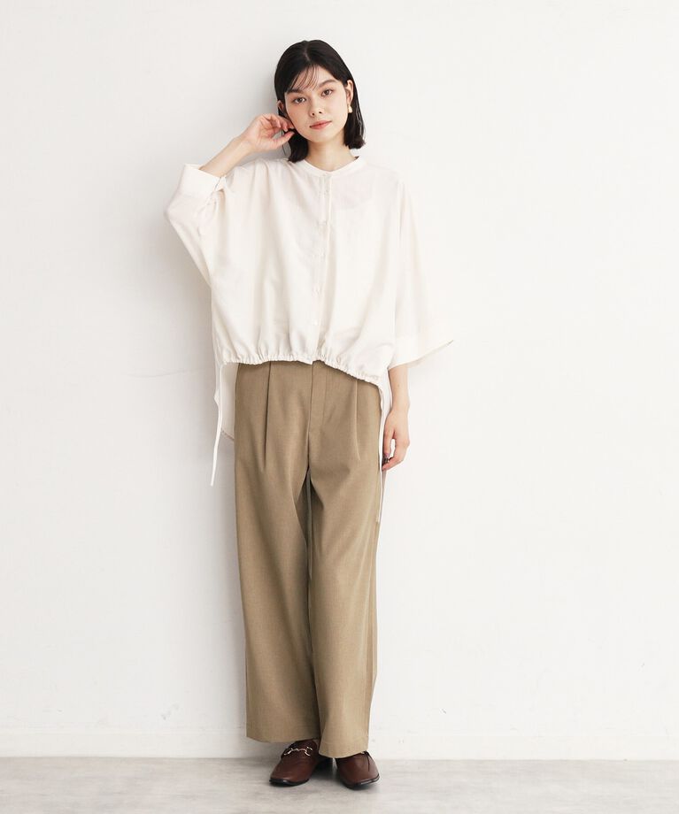 THE SHOP TK「【美脚・細見え/セットUP可】ツイル＆シャンブレーワイドパンツ/洗える」|その他|