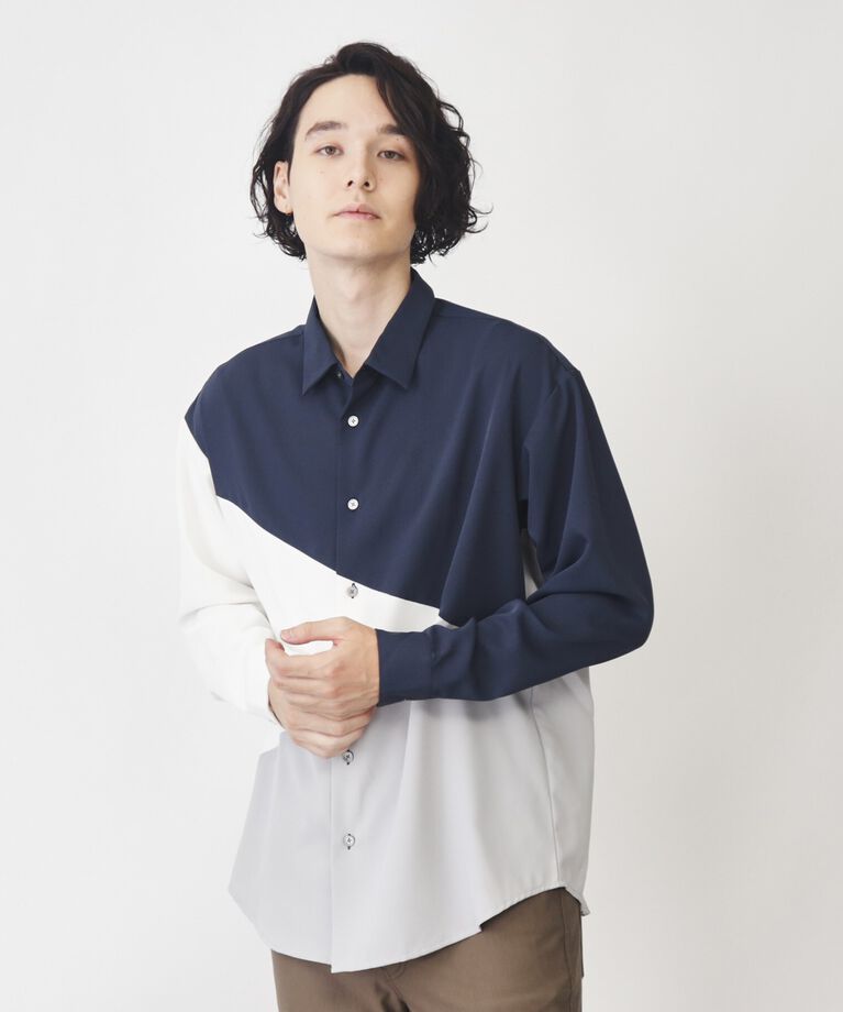 THE SHOP TK「【8色展開】アソートデザインシャツ」|シャツ・ブラウス|ネイビー(594)