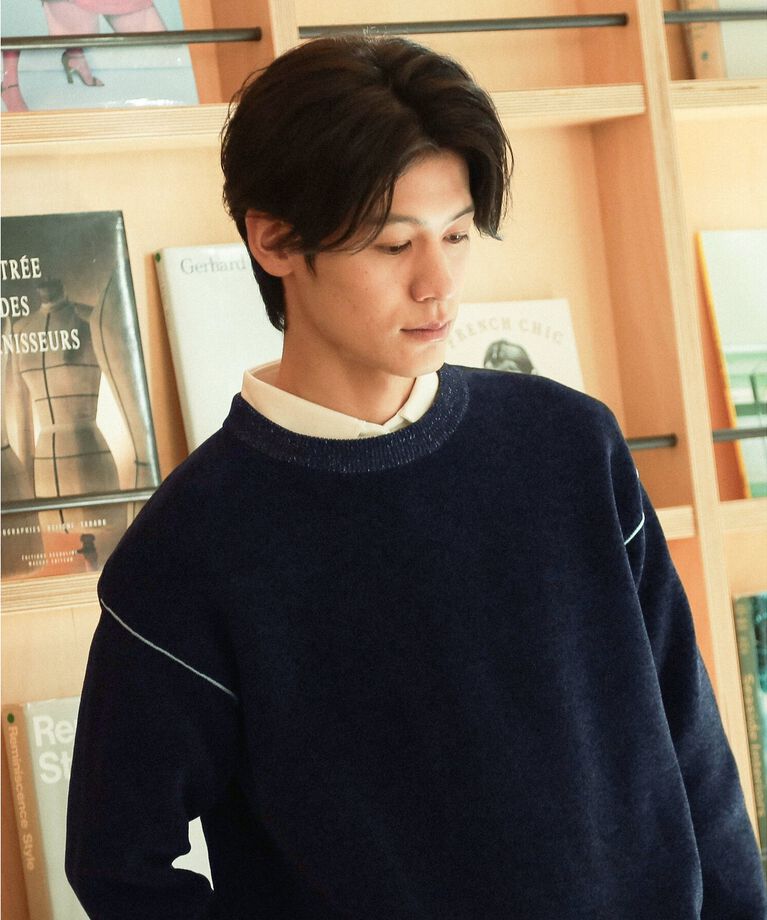 THE SHOP TK「【ハグするニット】モールニットクルーネック　親子リンク/ユニセックス」|ニット・セーター|ネイビー(094)