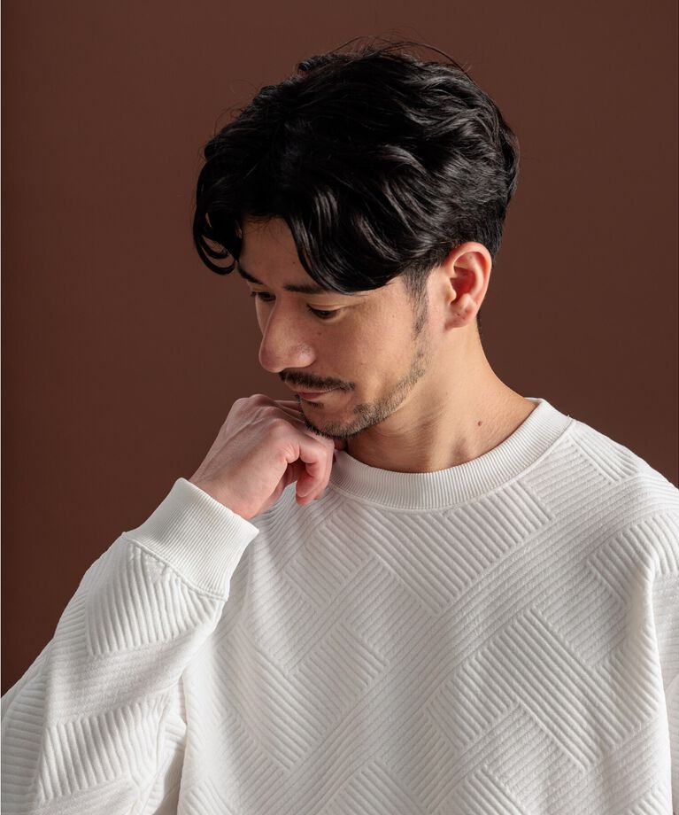 THE SHOP TK「ふくれキルティングプルオーバー」|Tシャツ・カットソー|オフホワイト(003