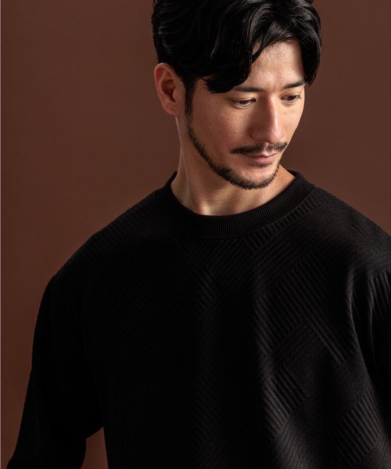 THE SHOP TK「ふくれキルティングプルオーバー」|Tシャツ・カットソー|ブラック(019)