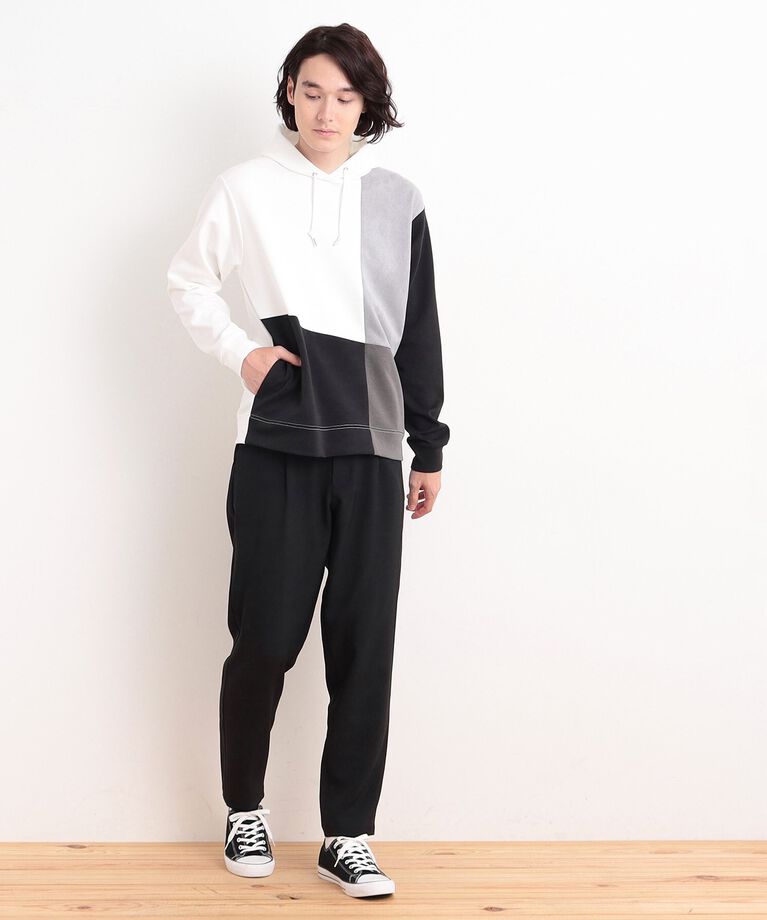 THE SHOP TK「異素材ブロッキングダンボールパーカー」|パーカー|