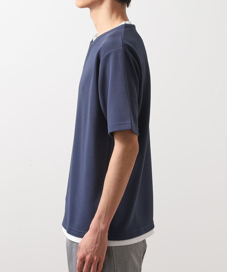 THE SHOP TK「ミニフクレキーネック半袖Tシャツ」|Tシャツ・カットソー|