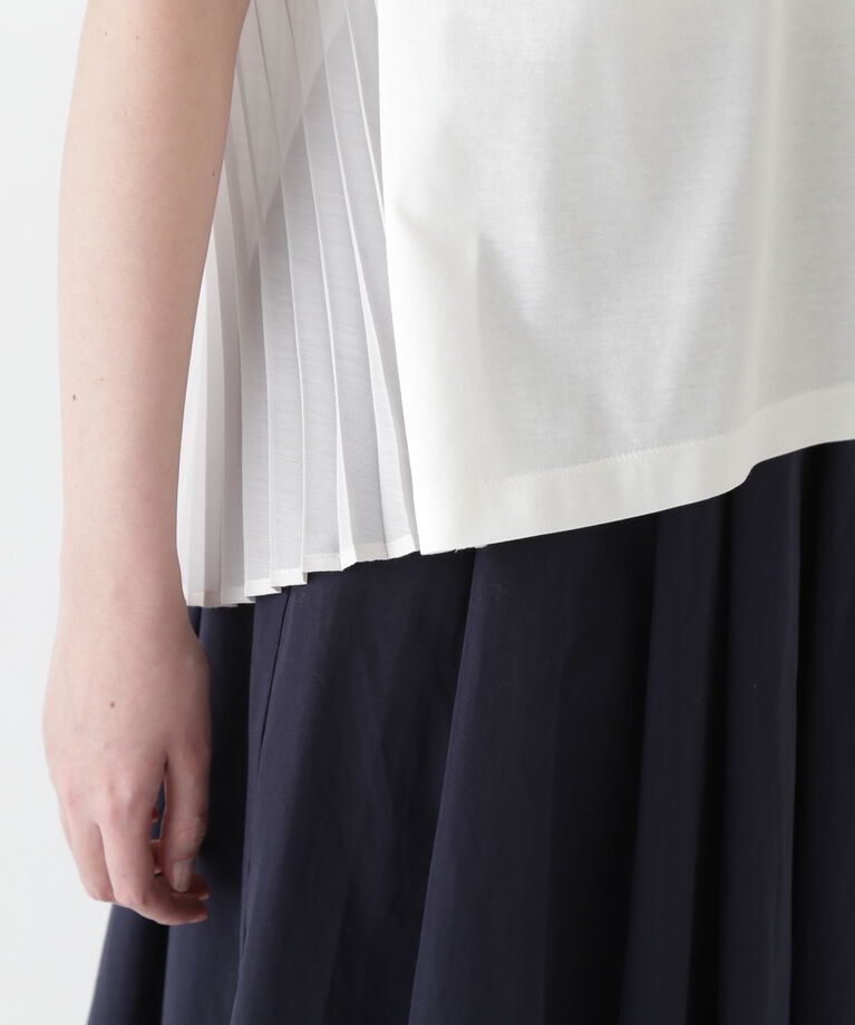  「◆【接触冷感】プリーツドッキングカットソープルオーバー」|Tシャツ・カットソー|