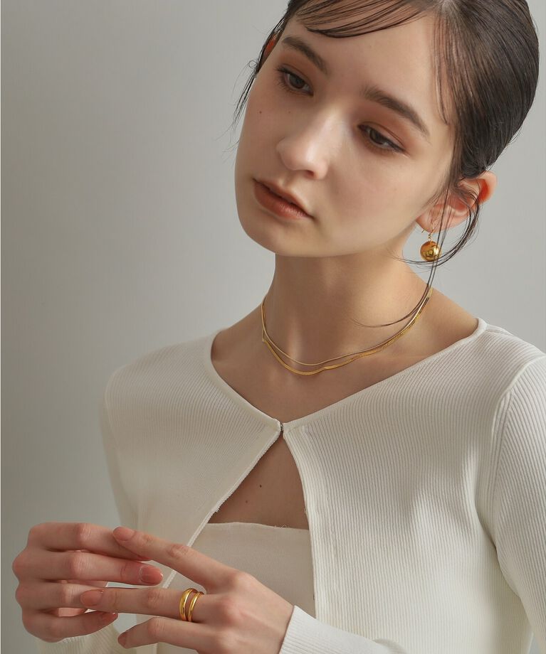 COCOSHNIK ONKITSCH「シルバー デザインチェーン フラットスネークネックレスS GP」|ネックレス|