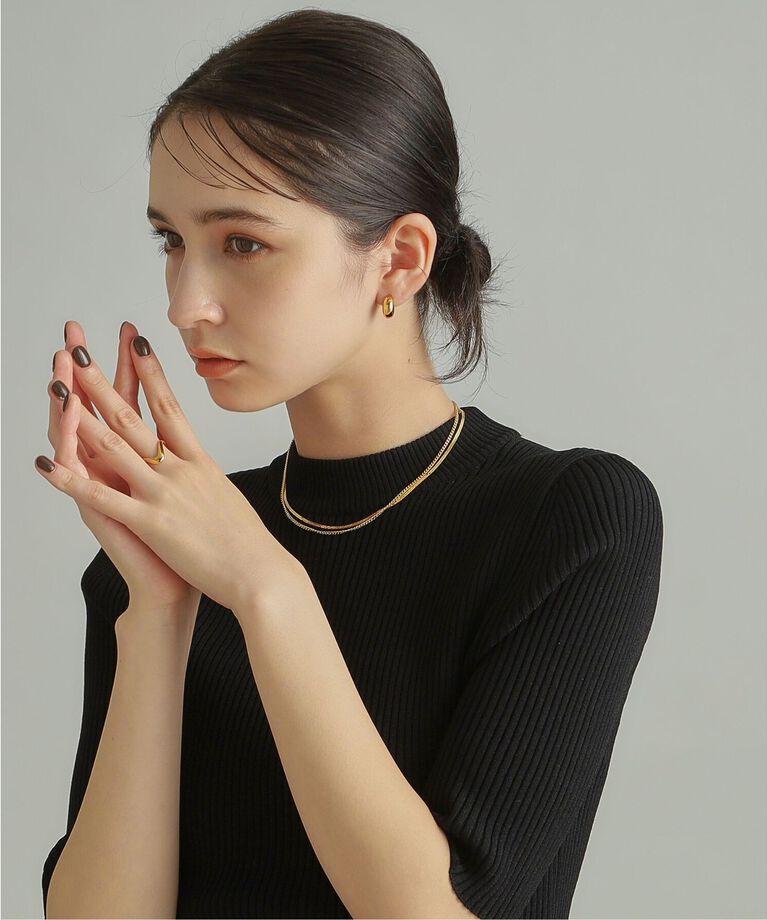 COCOSHNIK ONKITSCH「シルバー デザインチェーン フラットスネークネックレスS GP」|ネックレス|