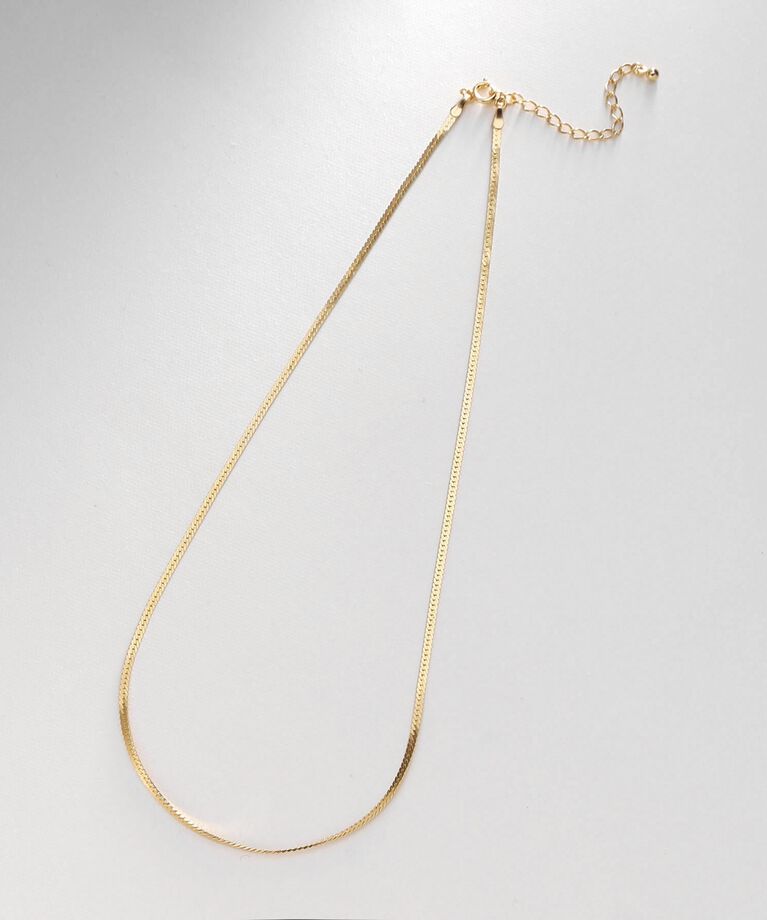 COCOSHNIK ONKITSCH「シルバー デザインチェーン フラットスネークネックレスS GP」|ネックレス|