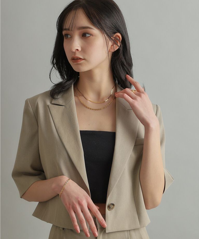 COCOSHNIK ONKITSCH「シルバー デザインチェーン フラットスネークネックレスS GP」|ネックレス|