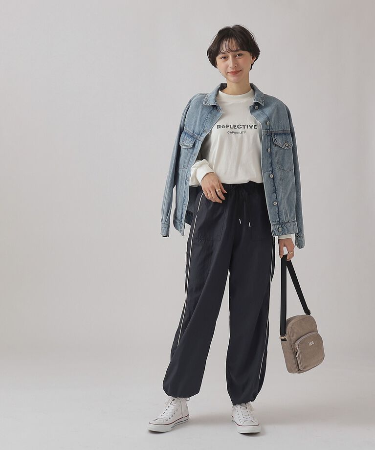 SHOO･LA･RUE「ゆるっとこなれ見え サイドライン入りナイロンパンツ」|その他|