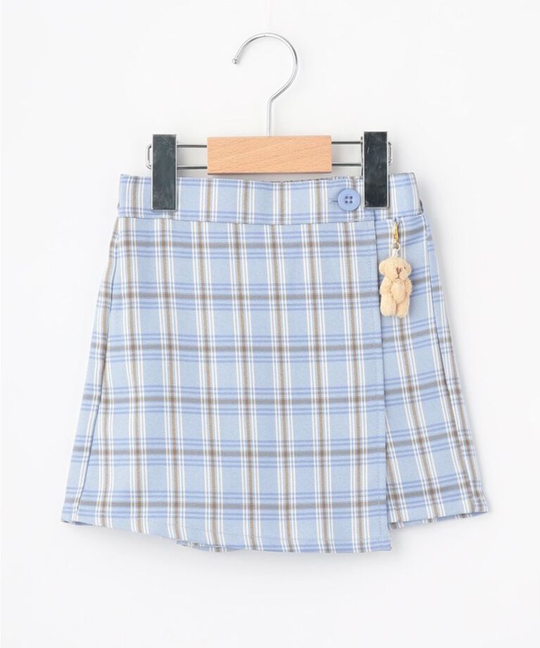 SHOO･LA･RUE「【110-140cm】クマチャーム付きチェックスカパン」|キュロット|