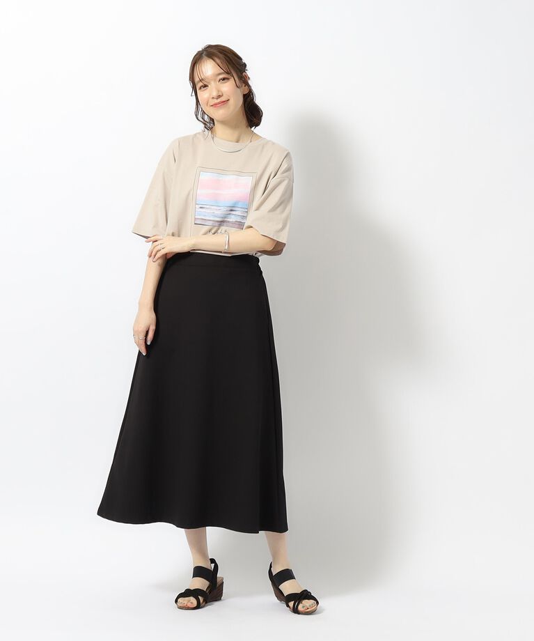 SHOO･LA･RUE「【無理せずキレイ】気軽に女性らしさをプラスする セミフレアスカート」|スカート|