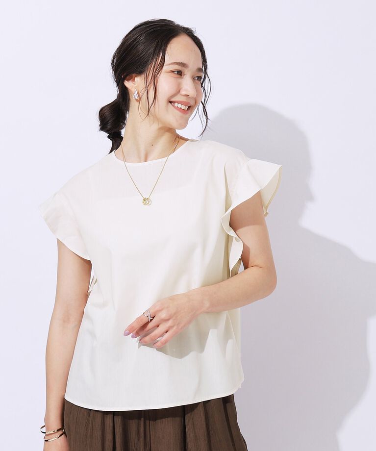 SHOO･LA･RUE「【洗える/無理せずキレイ】お袖フリルブラウス」|シャツ・ブラウス|