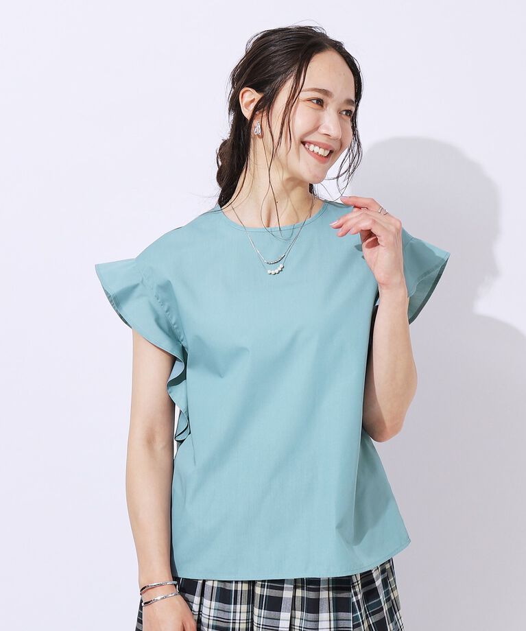 SHOO･LA･RUE「【洗える/無理せずキレイ】お袖フリルブラウス」|シャツ・ブラウス|