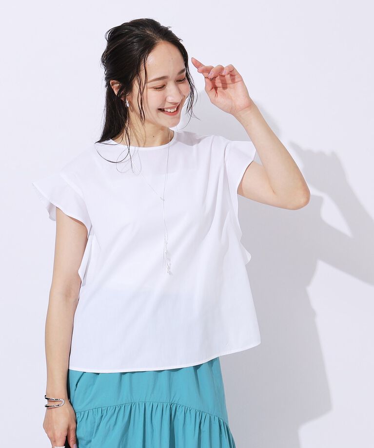 SHOO･LA･RUE「【洗える/無理せずキレイ】お袖フリルブラウス」|シャツ・ブラウス|