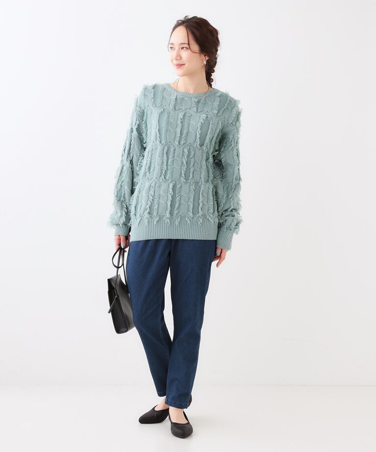SHOO･LA･RUE「【洗える/SS-3L/美脚シルエット】アクティブ派のデニム イージーテーパードパンツ」|その他|