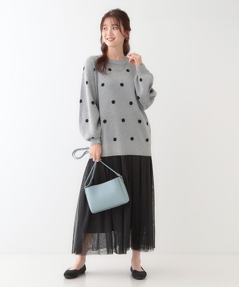 SHOO･LA･RUE「【S-LL】ドット柄が目を惹く ゆったりニット」|ニット・セーター|
