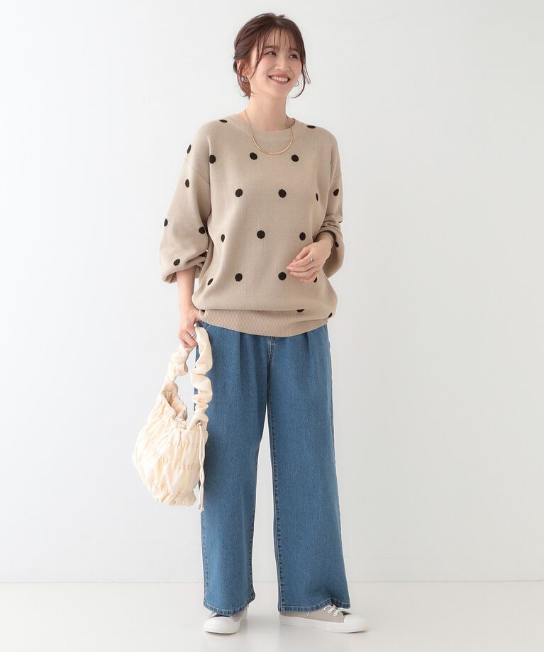 SHOO･LA･RUE「【S-LL】ドット柄が目を惹く ゆったりニット」|ニット・セーター|
