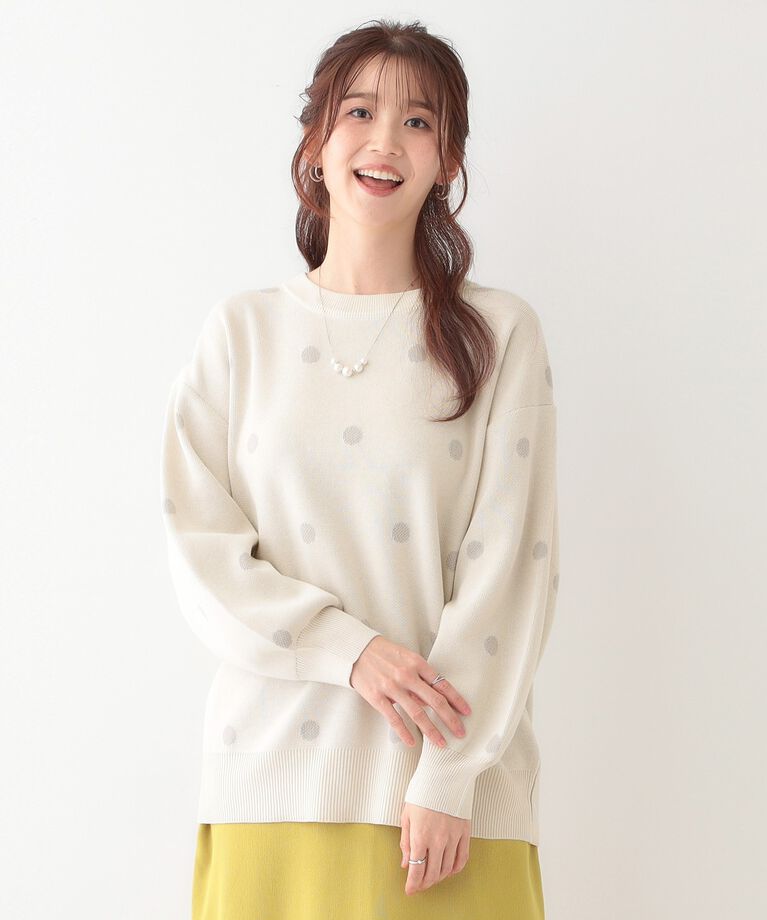 SHOO･LA･RUE「【S-LL】ドット柄が目を惹く ゆったりニット」|ニット・セーター|