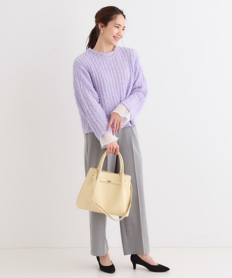 SHOO･LA･RUE「【S-LL】重ね着コーデで差をつける お袖チュールリブトップス」|Tシャツ・カットソー|