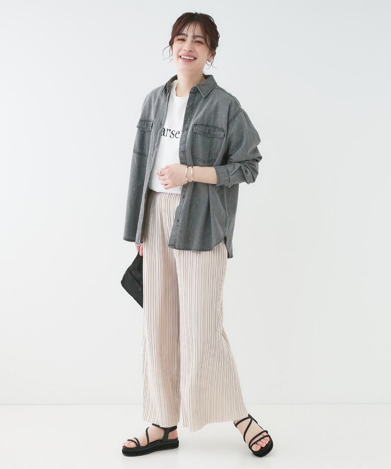 SHOO･LA･RUE「【洗える/S-LL】楽してほっそり見え カットプリーツパンツ」|その他|