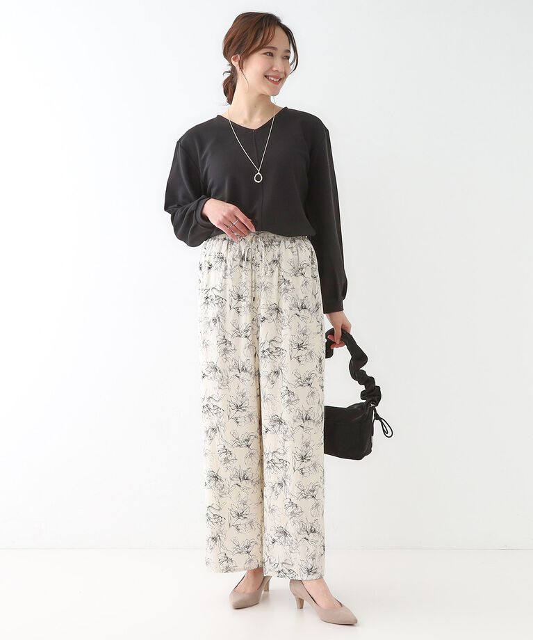 SHOO･LA･RUE「【S-LL/着丈選べる】 マットサテンワイドパンツ」|その他|