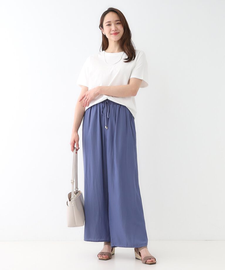 SHOO･LA･RUE「【S-LL/着丈選べる】 マットサテンワイドパンツ」|その他|
