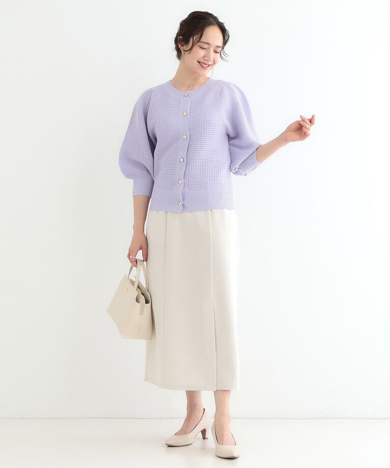 SHOO･LA･RUE「【S-LL】大人フェミニンな着こなしに 透かし編みニットカーディガン」|カーディガン|