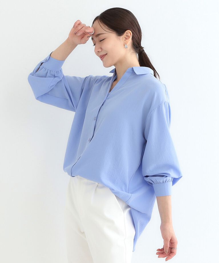 SHOO･LA･RUE「【S-LL】後ろ姿も抜かりなく バックレースアップシャツ」|シャツ・ブラウス|