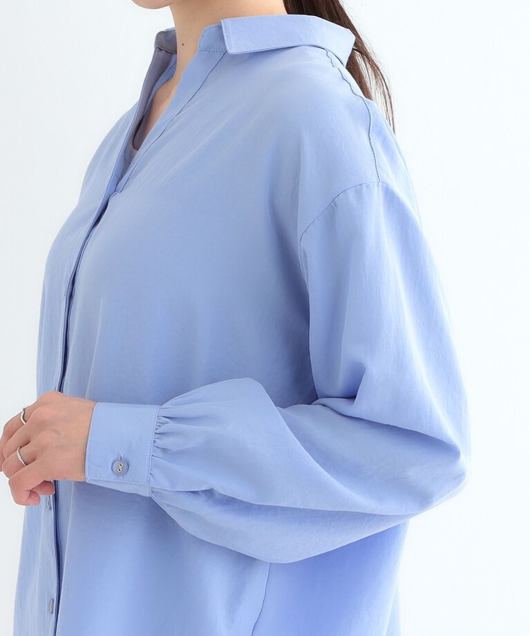 SHOO･LA･RUE「【S-LL】後ろ姿も抜かりなく バックレースアップシャツ」|シャツ・ブラウス|