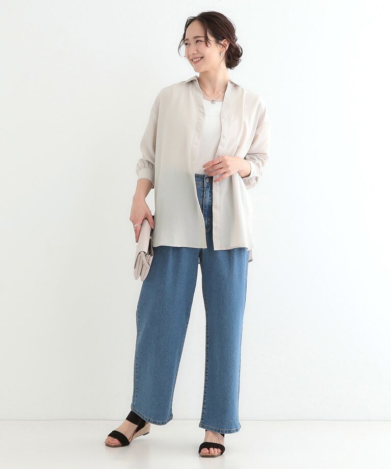 SHOO･LA･RUE「【S-LL】後ろ姿も抜かりなく バックレースアップシャツ」|シャツ・ブラウス|