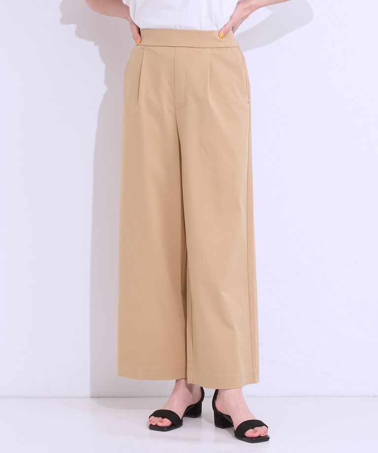 SHOO･LA･RUE「【S-LL/ひんやり】ゴールドパーツがアクセント ストレッチワイドパンツ」|その他|