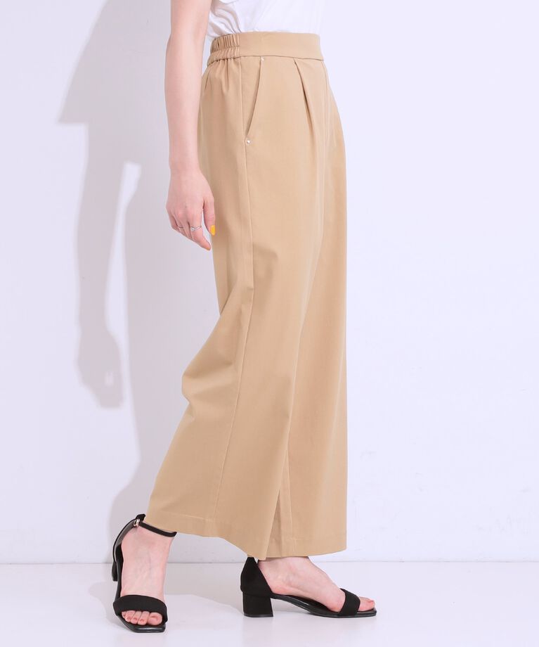 SHOO･LA･RUE「【S-LL/ひんやり】ゴールドパーツがアクセント ストレッチワイドパンツ」|その他|