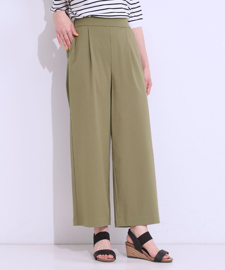 SHOO･LA･RUE「【S-LL/ひんやり】ゴールドパーツがアクセント ストレッチワイドパンツ」|その他|